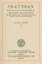 [Gutenberg 51443] • Claudian, volume 1 (of 2) / With an English translation by Maurice Platnauer